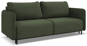 Canapea verde extensibilă/cu spațiu de depozitare 226 cm Luana – Makamii