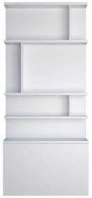 Biblioteca - Royal Bookcase (100 cm) (Culoare biblioteca Royal: Dafne (Capuccino) Lucios + Corpuri albe mat)