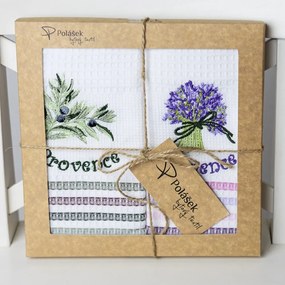 Prosoape de bucătărie waffle brodate cu motiv – Set de 2 bucăți