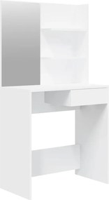 vidaXL Masă de toaletă cu oglindă, alb, 74,5x40x141 cm