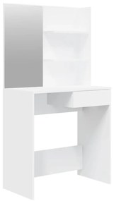 802804 vidaXL Masă de toaletă cu oglindă, alb, 74,5x40x141 cm