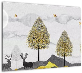 Tablou cu cerbi pictați (70x50 cm)