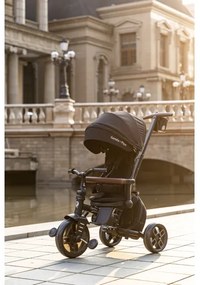 QPlay - Tricicletă COMFO MAX 7 în 1 pentru copii, neagră