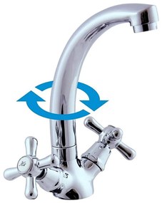 Baterie pentru chiuvetă RAV Slezák MORAVA MK120.0/2, 20,5 cm, crom lucios