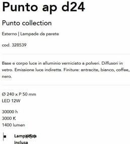 Aplica LED iluminat exterior ambiental Punto ap d24 cafenie