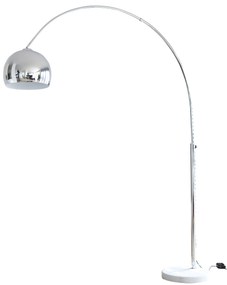 Lampadar din metal/marmura 208 cm argintiu, 1 bec