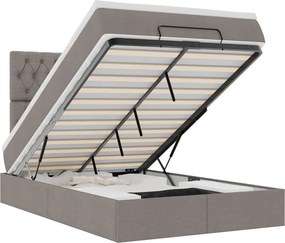 vidaXL Cadru de pat otoman cu saltea Taupe 120x200cm Material