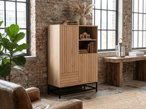 Comoda inalta VALMOR 120x75 cm, decor stejar