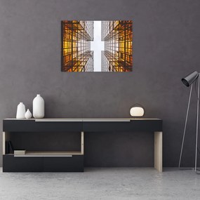 Tablou pe sticlă cu zgârie norii (70x50 cm)
