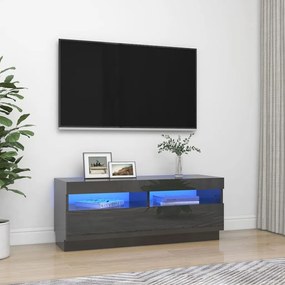 Comoda TV cu lumini LED, gri extralucios, 100x35x40 cm 1, gri foarte lucios, 100 x 35 x 40 cm