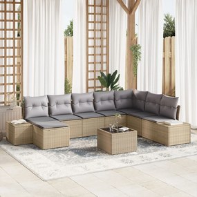 vidaXL Set de canapele pentru grădină cu pernă 9 pcs 319 x 209 x 85 cm