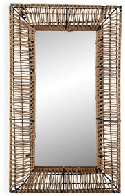 Oglindă de perete 50x30x3 cm din bambus și ratan Versa