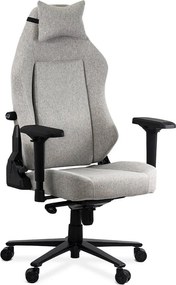 Scaun gaming gri din stofa cu cotiere 4D, durabil OFF 297