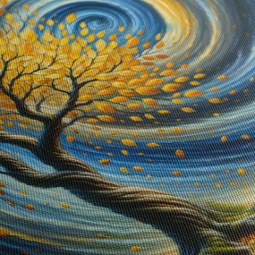 Tablou vârtej magic cu frunze aurii