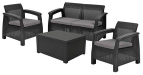 Set de mobilier de grădină Corfu Box set, culoare grafit, cu pernă gri deschis