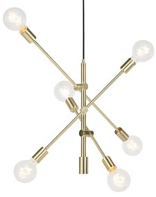 Lampă suspendată Art Deco din alamă cu 6 lumini - Sydney