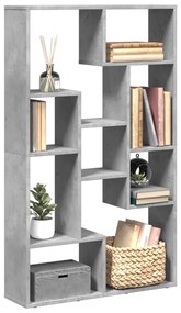 858159 vidaXL Bibliotecă, gri beton, 72x20x120 cm, lemn prelucrat