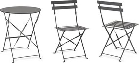 Set de dining pentru grădină gri antracit din oțel pentru 2 persoane Austin – Bizzotto