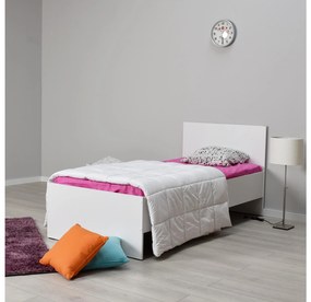 Pat de o persoană 90 cm Vobima 1 (alb) (cu somieră). 1094823