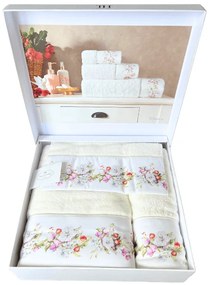 Set cadou de prosoape și prosop de corp NARCUSSE, 3 buc Alb / White Set (prosop mic 30x50cm, prosop 50x100cm, prosop de corp 75x150cm)