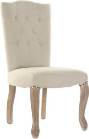 Scaun de dining bej din in și lemn de cauciuc, 51×47,5×101 cm, „Shooter Beige"