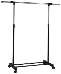 Cuier mobil, inox/plastic negru, HILAR