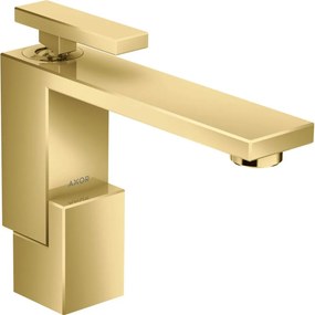 Baterie lavoar baie auriu lucios cu ventil click-clack, Hansgrohe Axor Edge 130 Auriu lucios