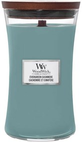 Lumânare parfumată vază mare WoodWick Evergreen Cashmere, 609 g