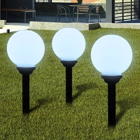 vidaXL Lămpi de exterior pentru alei LED 3 buc. 20 cm, cu țăruș de sol