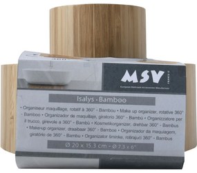 Organizator rotativ din bambus pentrucosmetice MSV Isalys 20 x 15,3 cm