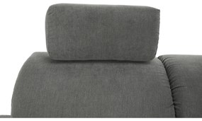 Colţar mic, piele ecologică alb/material textil gri, model dreapta, SANTIAGO COLŢAR MIC