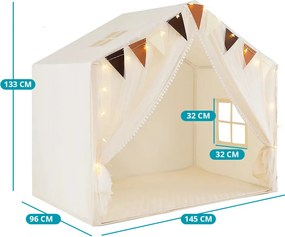 Cort de joacă cu lumini stelare, bej