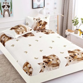Lenjerie de pat 3 cu elastic 100% bumbac - a724 de la Onesleep