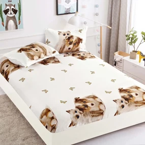 Lenjerie de pat 3 cu elastic 100% bumbac - a724 de la Onesleep