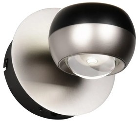 Aplică de perete neagră-argintie LED Orbit – Trio Select