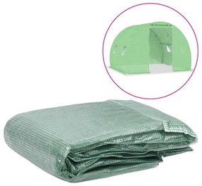 vidaXL Copertină de rezervă pentru seră (9 m²), verde, 200x450x200 cm