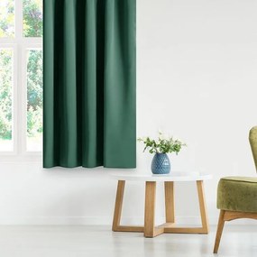 decoDoma Draperie groasă blackout RESTILO verde închis 140 x 245 cm set 2 buc