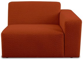 Modul pentru canapea cărămiziu cu tapițerie din stofă bouclé (cu colț pe partea dreaptă) Roxy – Scandic