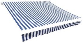 vidaXL Pânză de copertină, albastru și alb, 350 x 250 cm
