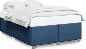 vidaXL Cadru de pat fără saltea, albastru, 140x190 cm, textil