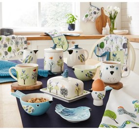 Ceainic alb-albastru din ceramică Forest Birds – Cooksmart ®
