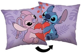 Pernă pentru copii din polar/fleece 40x40 cm Lilo and Stitch "Kiss" – Jerry Fabrics