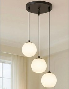 Lampă suspendată pe cablu BALLISTIC 3xE27/40W/230V, negru