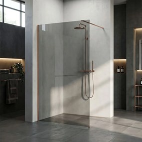 Paravan de dus Rea Flexi Grey / Brush Copper 90