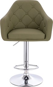 HR831W Scaun Khaki Piele Ecologica Premium Soft cu Bază Cromata