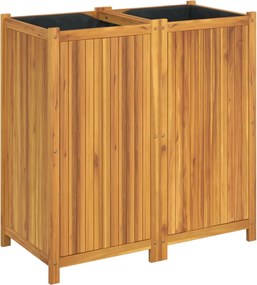 vidaXL Jardinieră de grădină cu căptușeală, 100x50x100 cm, lemn acacia