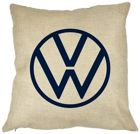 Perna Decorativa Patrata Volkswagen, 40x40 cm, Husa Detasabila, Burduf