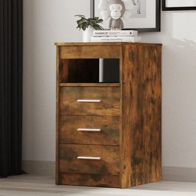 vidaXL Dulap cu sertar, stejar fumuriu, 40x50x76 cm, lemn prelucrat