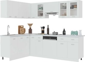 vidaXL Set dulapuri de bucătărie, Lyon, 11 piese, alb, PAL