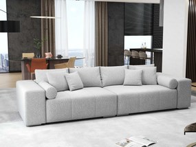 Canapea extensibilă dumonde cu ladă de depozitare si sezut confortabil din spuma high-density, Marbela Enjoy Grey XXL 295x100 cm